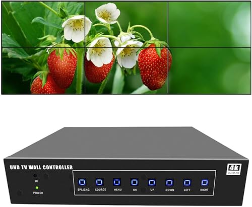 ISEEVY Controlador de pared de video UHD 4K60 de 6 canales 2x3 3x2 UHD controlador de pared de TV 4K para 6 pantallas de empalme de TV, compatible