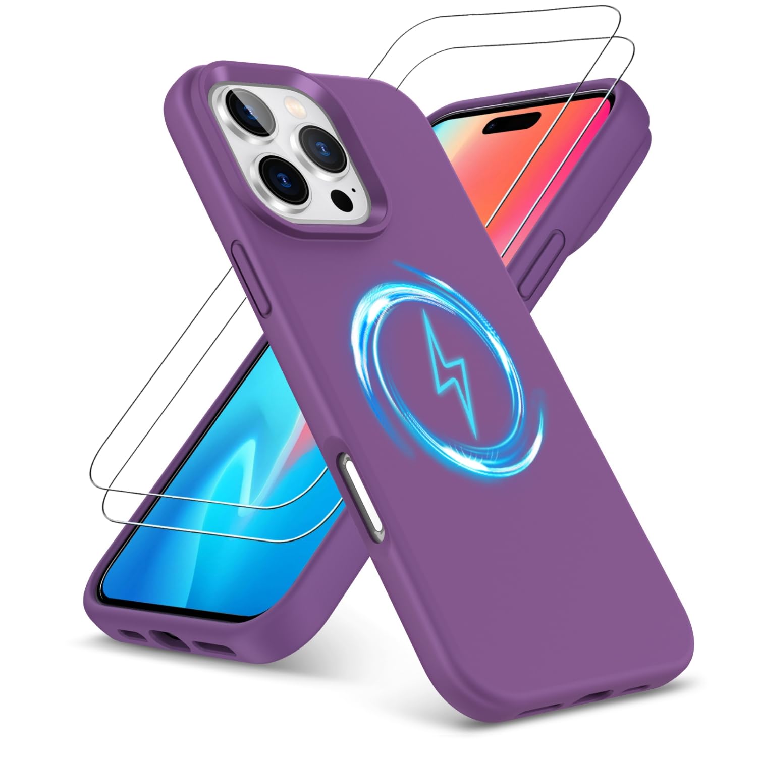 PIXFAB for iPhone 16 Pro Case with 2 x Screen Protector Tempered Glass