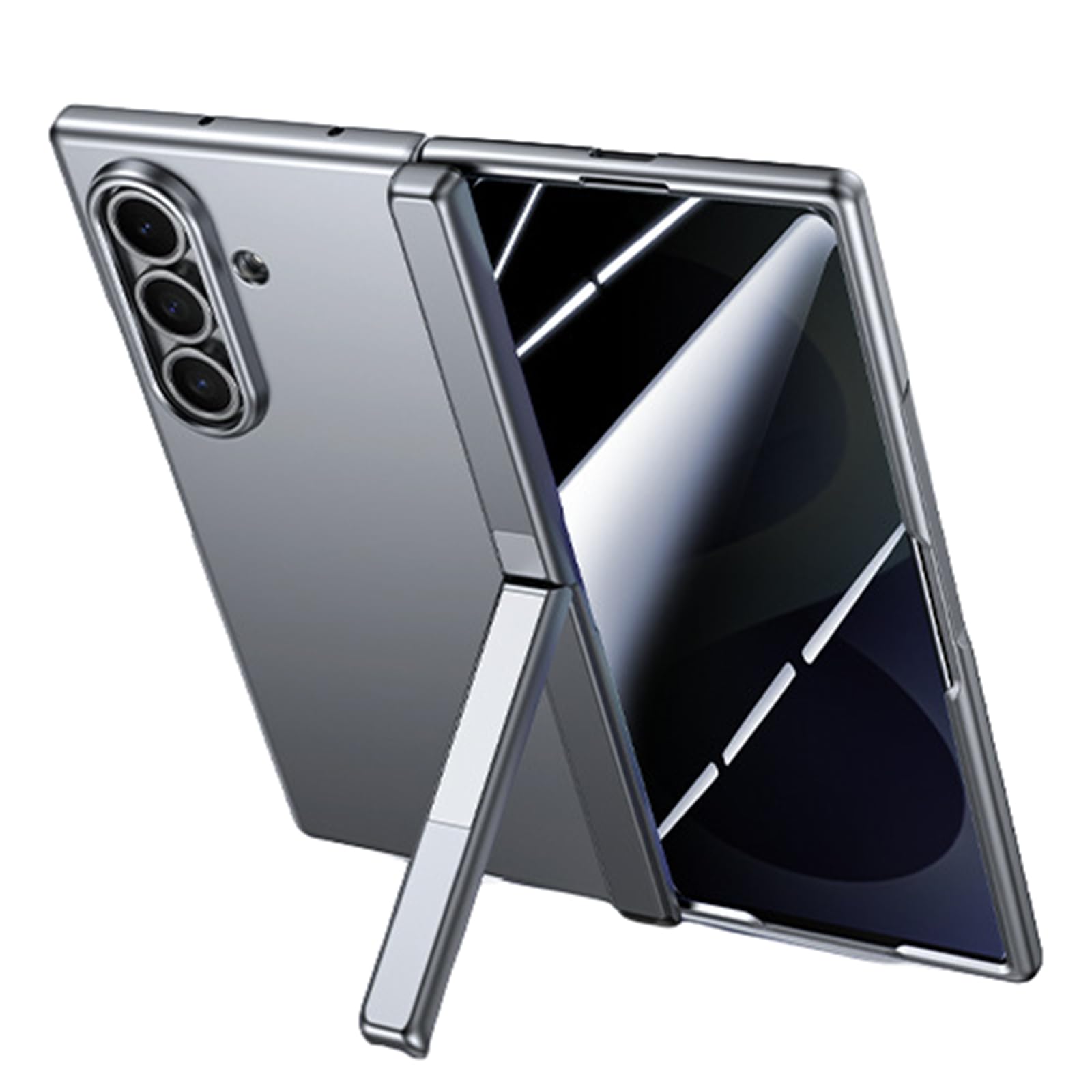 MFAOSHI Slim Case for Samsung Galaxy Z Fold 8 Ultra, Hard PC Frosted Phone Cover with Anti Peeping Tempered Glass Hinge Protection Kickstand Case