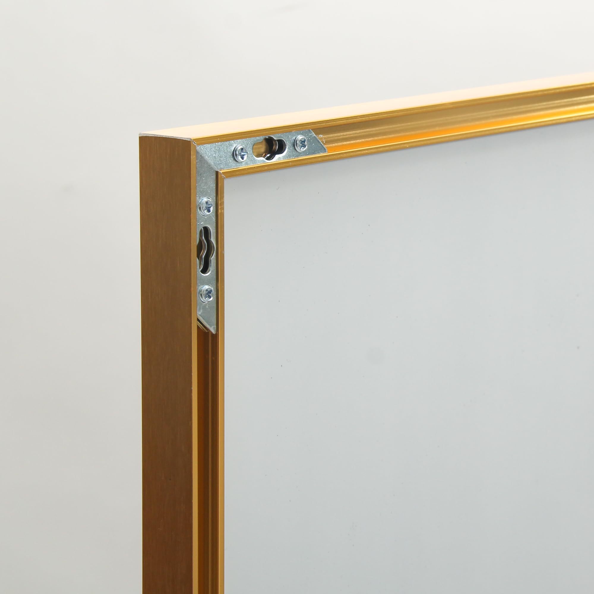 Specchio da Parete Lungo, Specchio da Terra Appendere con Cornice in Lega di Alluminio e Ganci Specchio a Figura Intera, Per Camera da Letto e Soggiorno(oro, rettangolo 162 x 53 cm)