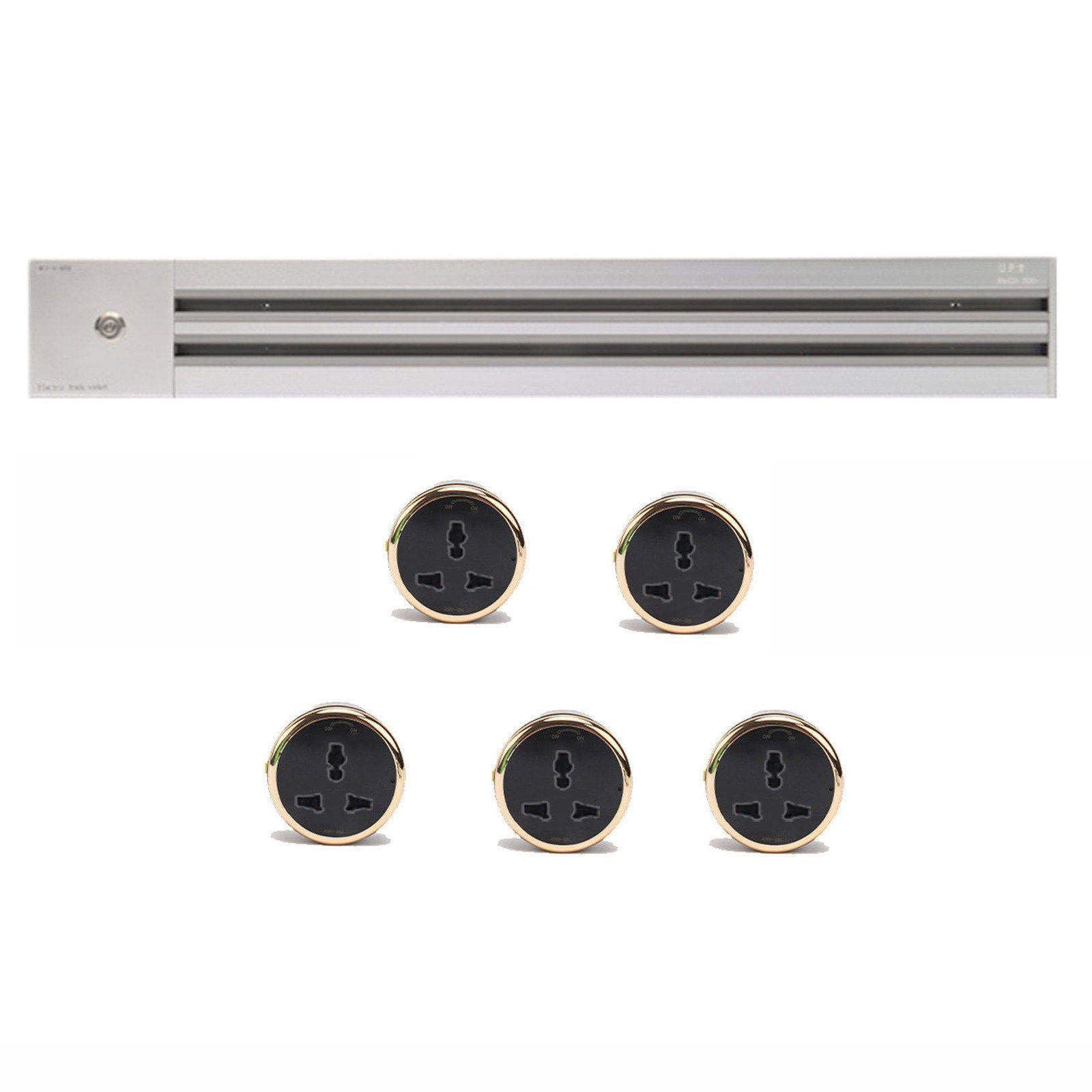 Presa elettrica da parete Smart 8000W, multipresa professionale per cucina/ufficio con adattatore universale staccabile,Silver-100cm