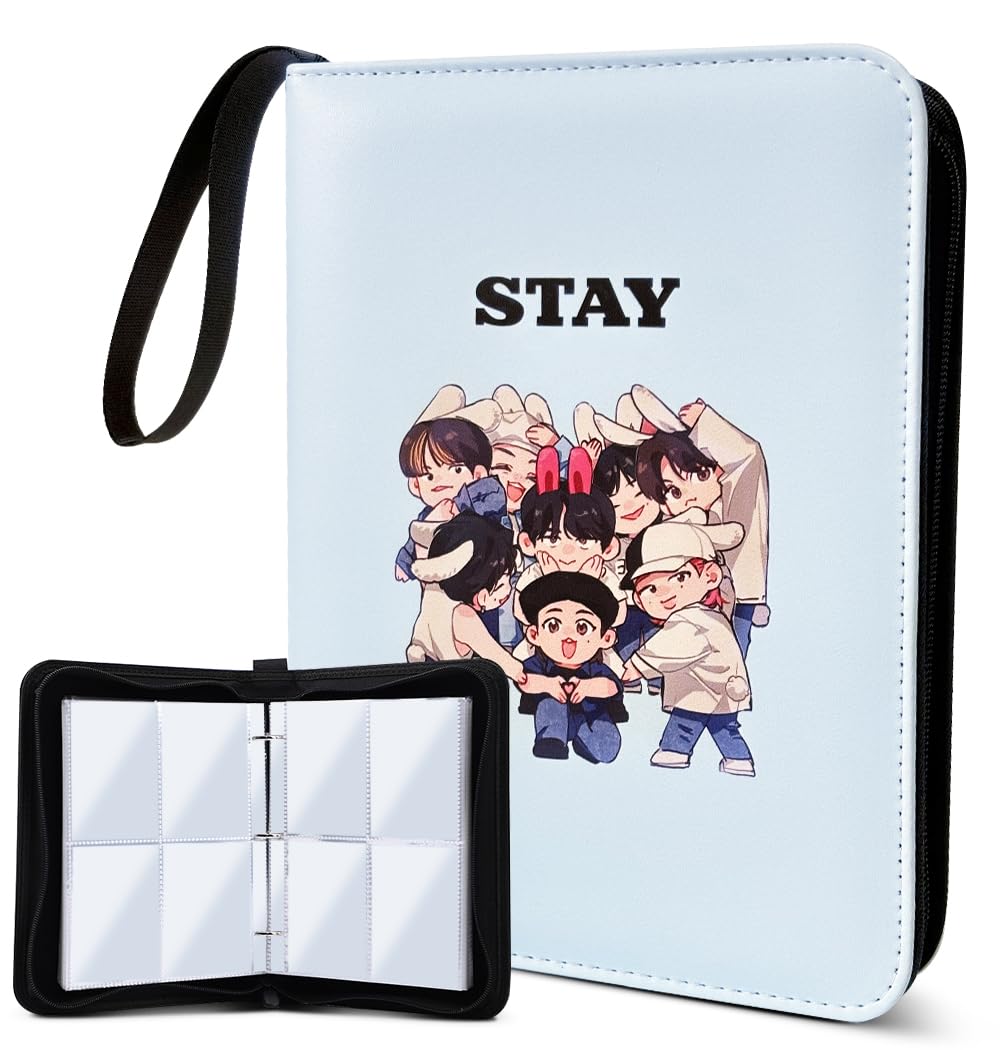 Kpop Merch PhotoCard Binder Cute 400 Photocard Holder Book with Sleeves (Design1-Stray Kids)