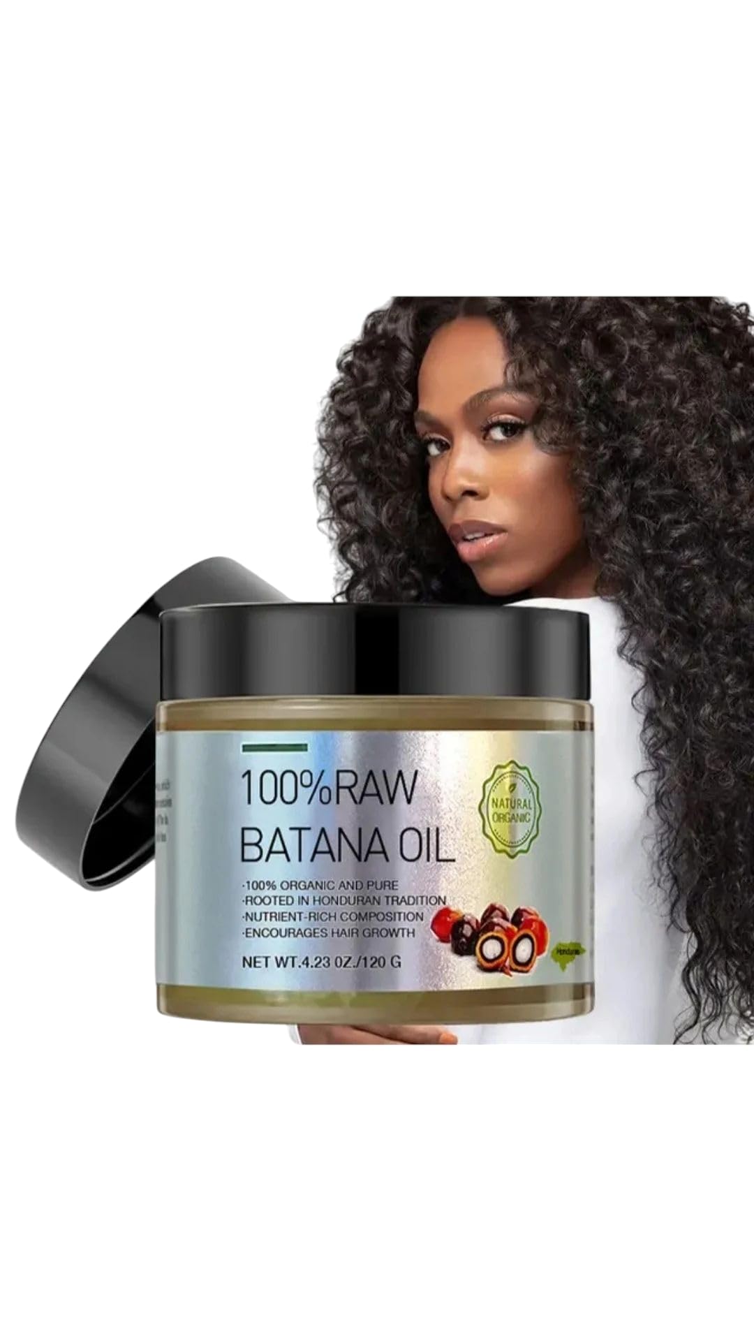 Dr. Sebi Unrefined and Organic Batana Oil from Honduras for Hair Growth - 100% Pure & Natural - For Thicker & Stronger Hair - 5.5 FL OZ