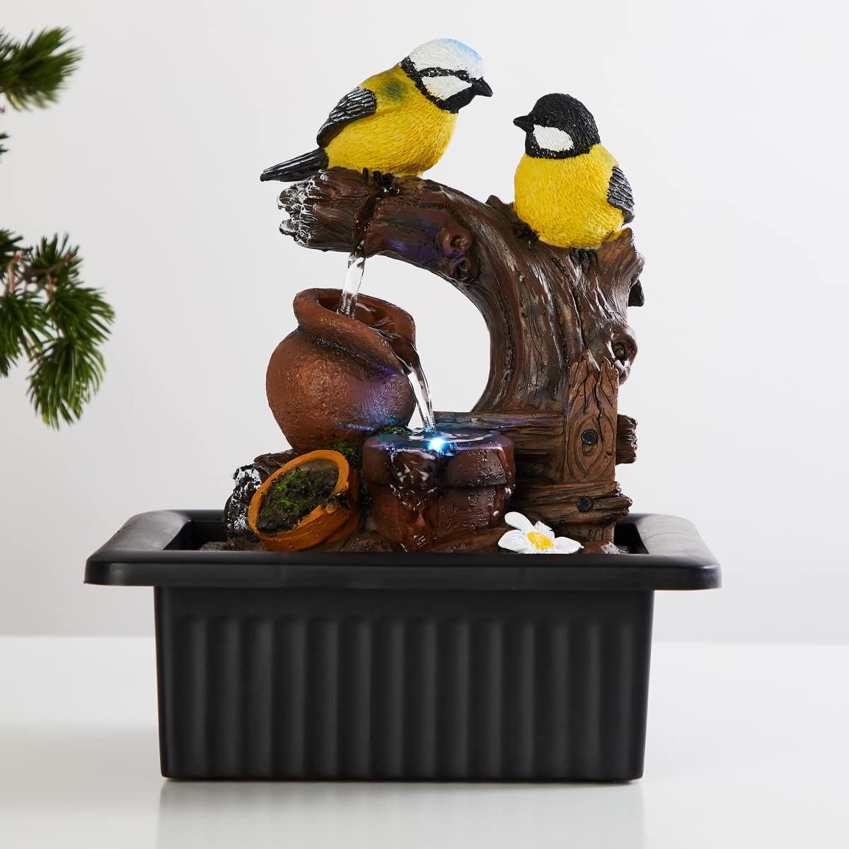 Home Centre Corsica Brown Textured Polyresin Electrical Birds Water Fountain-picture-29