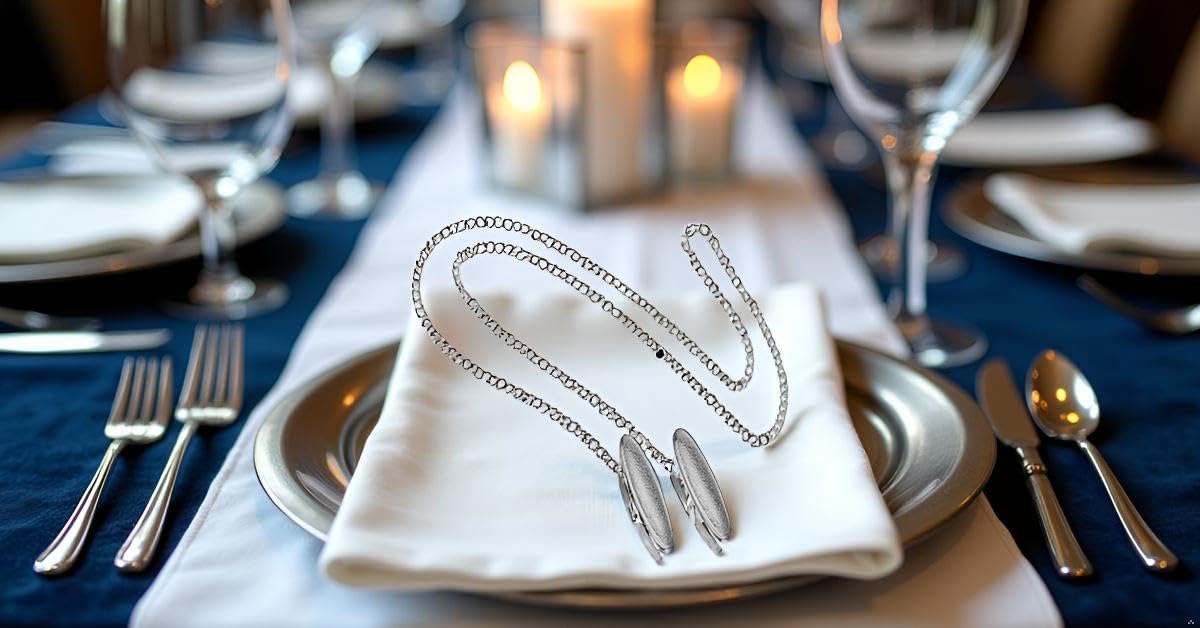 Serviettenring/Serviettenband | Silber Plated versilbert | L 60 cm | Edles Geschenk | In Geschenkbox
