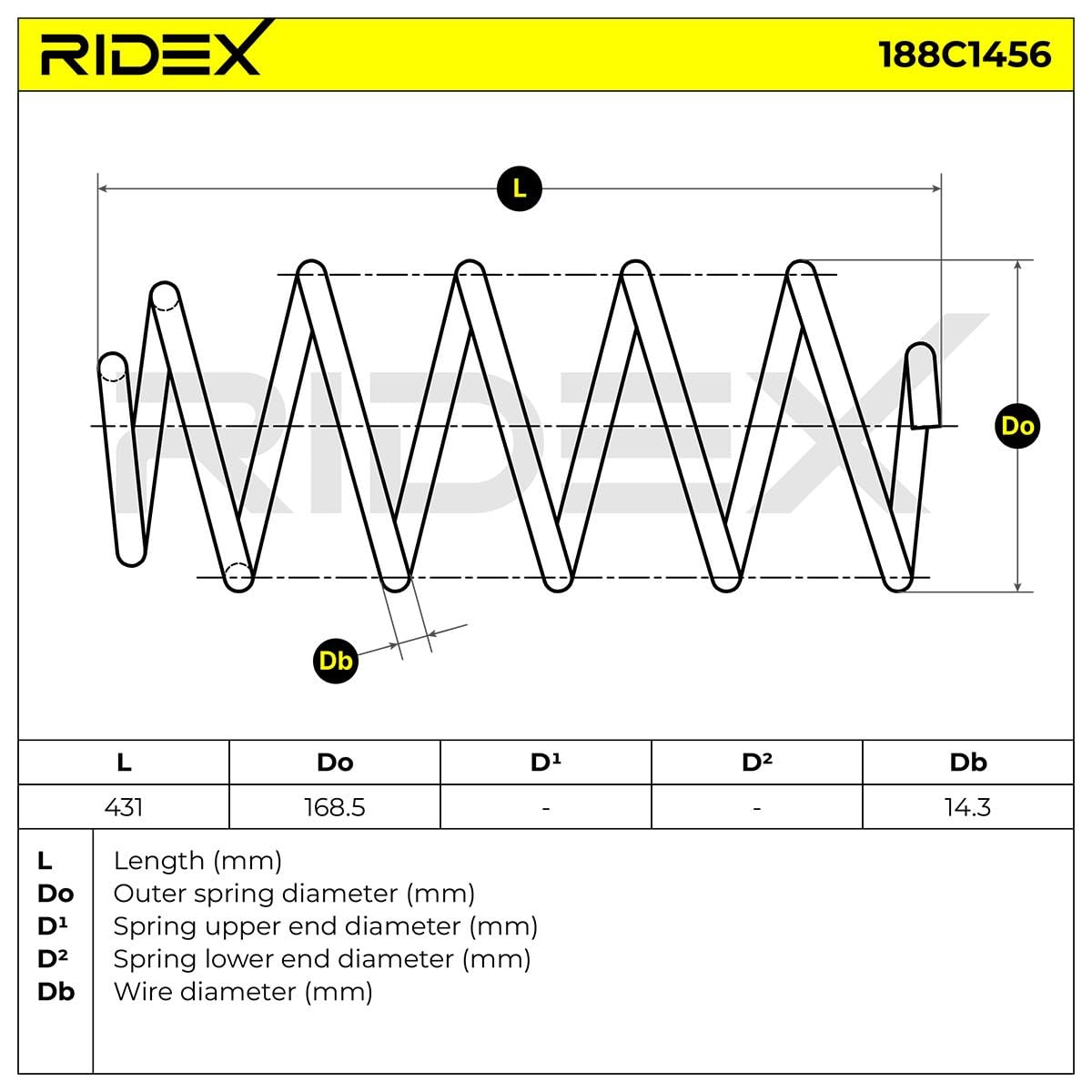 RIDEX 188C1456 2x Muelle de suspensión Delantero Compatible con VOLVO XC70 II Familiar 136