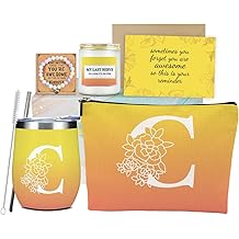 Initial C Monogrammed Gifts for Women Personalized Gifts for Women Teacher Mom Aunt Sister Wife Bridesmaid Bride Christmas Friendship Bachelor Graduation Wedding Birthday Gift Basket Set