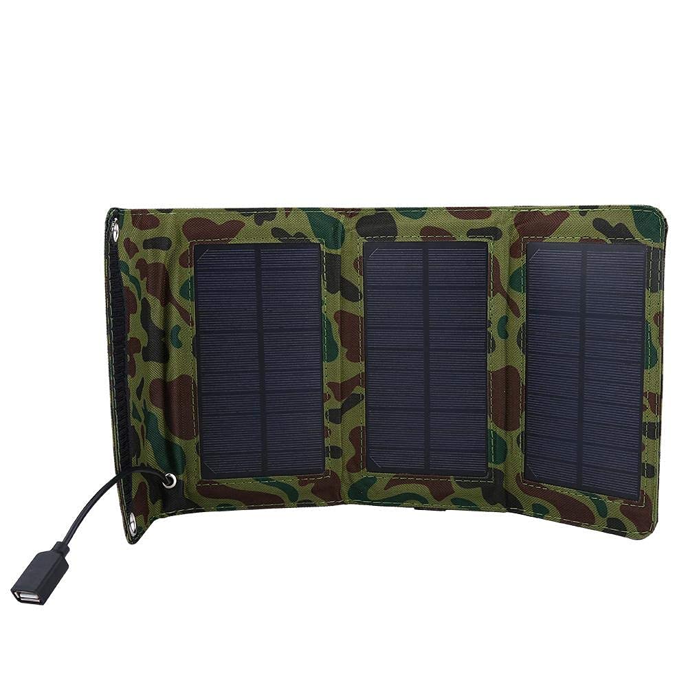 Caricatore Portatile Pieghevole per Pannello Solare 5W 5V Caricatore Portatile per Telefono Portatile USB Power Bank per Esterno per Il Campeggio