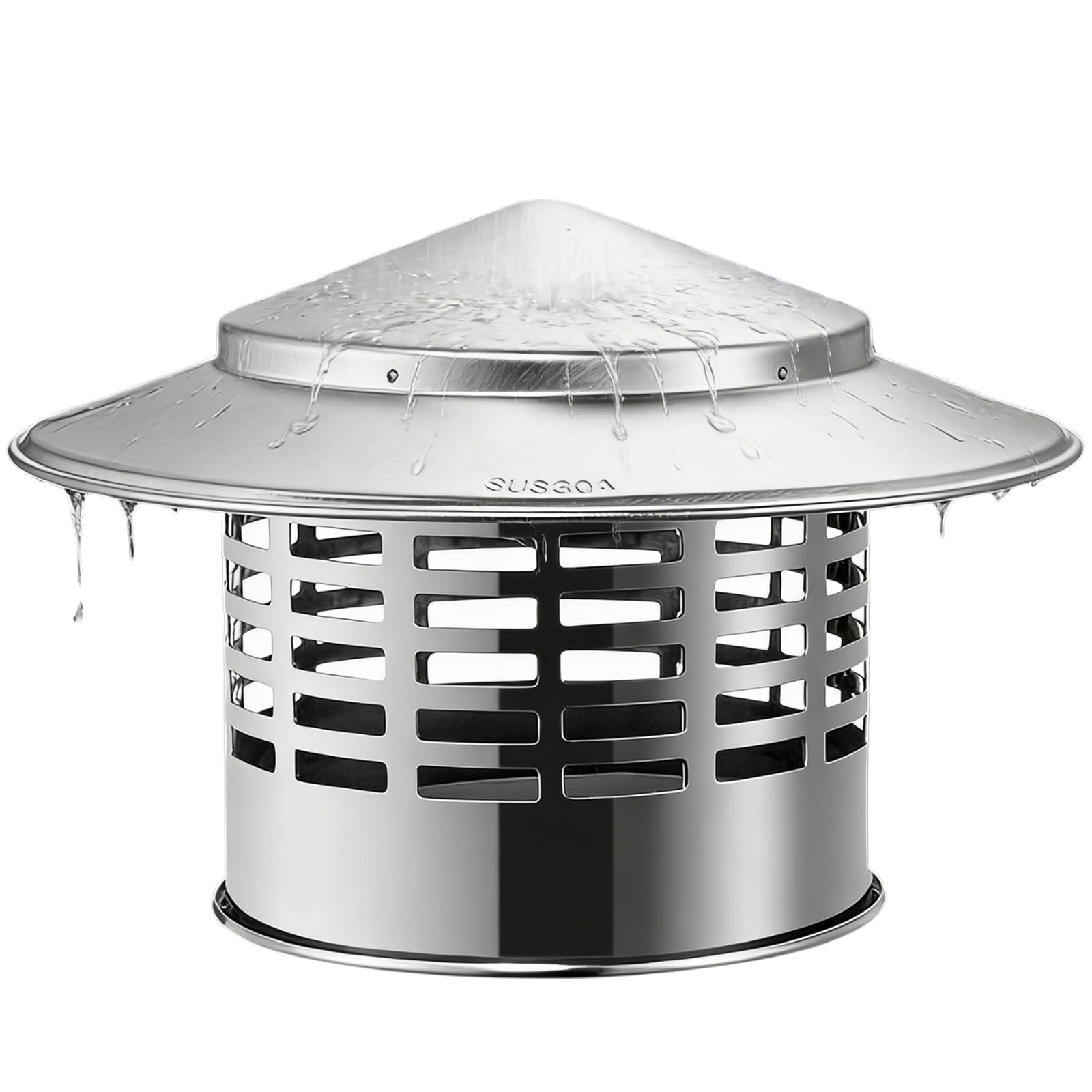 6 pollici rotondo Cappelli per camino, 3" 8" 10" 12" parte superiore conica Tubo stufa cappello con Mesh Sn, acciaio inox 304 Sfiato del tetto copertura, All Weather Canna fumaria Cappello parap