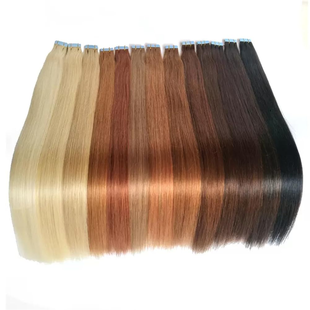Nastro Nelle Estensioni Dei Capelli P27-613 Biondo Miele Biondo Misto Dritto Pu Estensione Dei Capelli Umani 20 pezzi 50g/confezione 20 Pollici(51 cm)