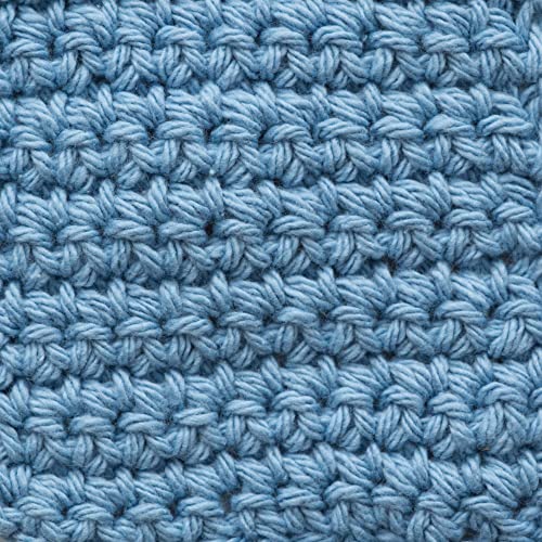 Image of Lily Sugar'n Cream 100% Cotton Yarn 6-Pack Bundle with Bella's Crafts Stitch Markers (Blue Mix)