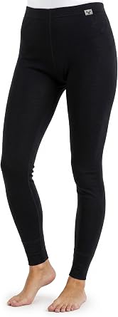 100% Merino Wool Leggings Women - Thermal Underwear Base Layer Pants | Lightweight & Midweight Thermal Long Johns, Odor-Resistant, Soft & Warm, Elastic Waist, for Under Jeans, Travel, Hiking, Cold