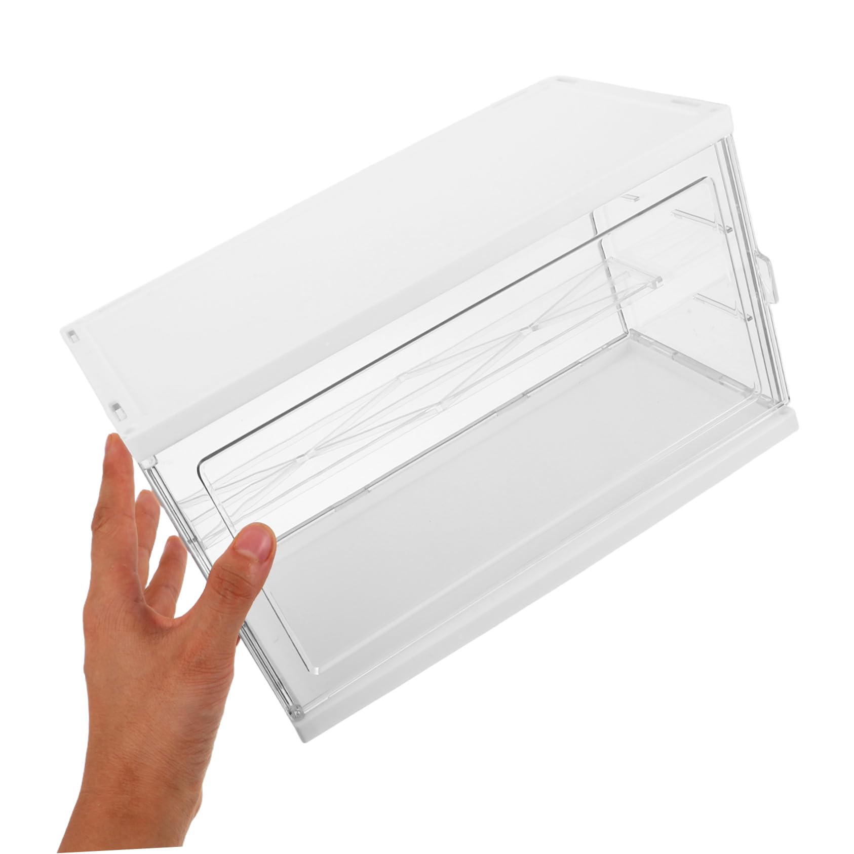 Vitrina de Acrílico para Figuras 2 Capas Ajustables, Caja de Color Claro