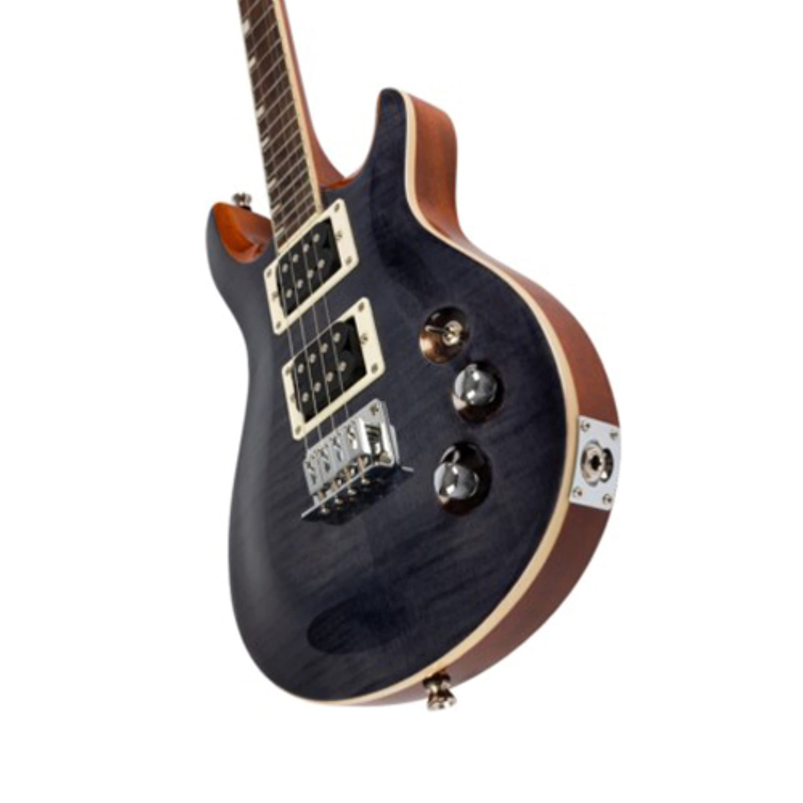 Vuelo Vanguard Solid Body Transparente Negro Ukelele eléctrico