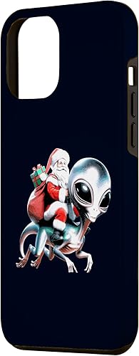 Miniatura 2 de iPhone 13 Pro Max Santa Riding Alien Funny Adults Boys Girls Christmas Pajama Case