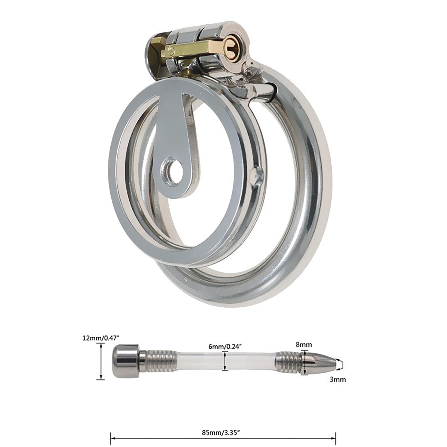 1 Palabra Plana de Acero Inoxidable Baloncesto Deportes Jaula Protectora con Anillo y cinturón y Silicona Tubo Hueco Trompeta Herramienta de Fitness,Silver/a/m