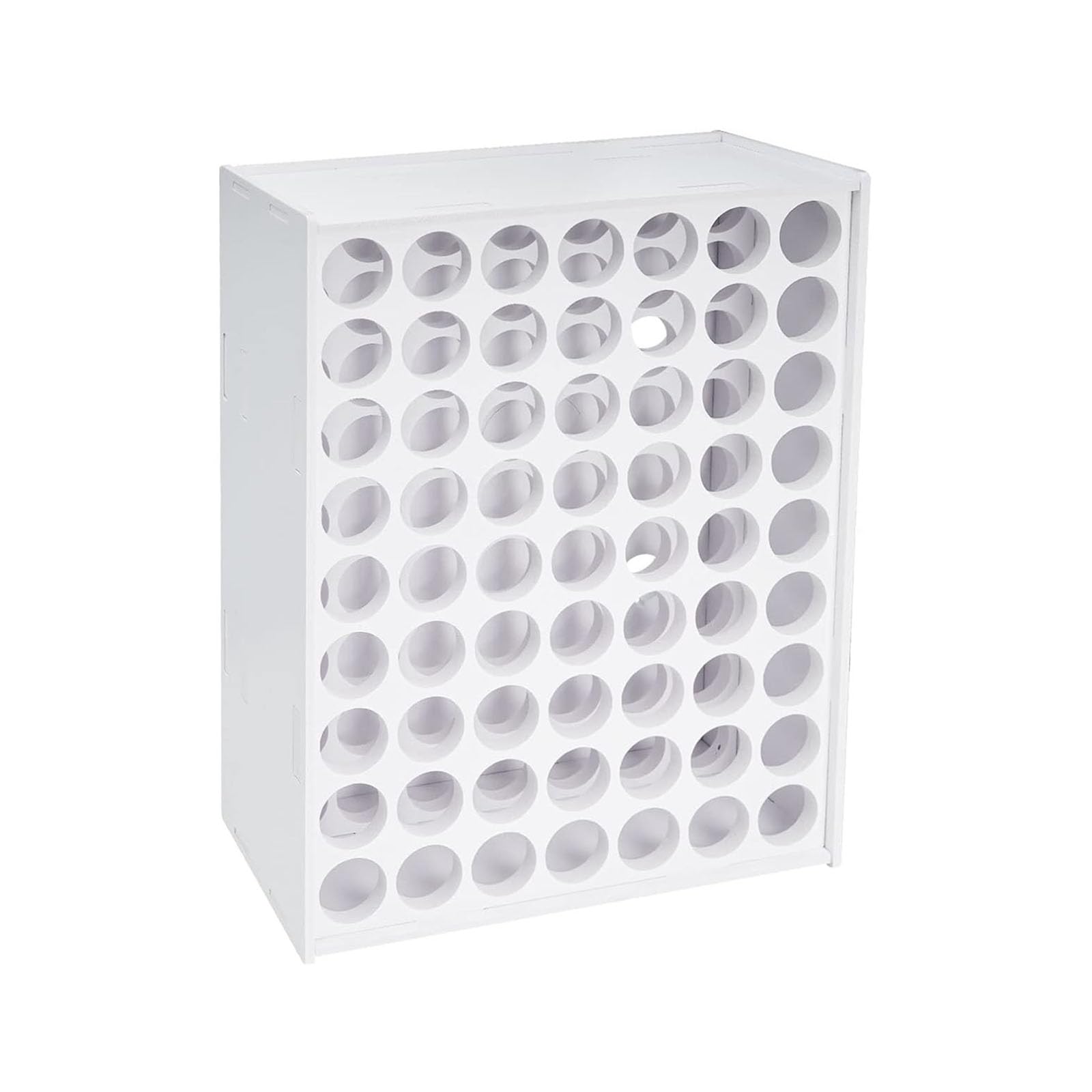 Kalttoy 63 Holes Sturdy Paint Storage Rack Practical White Paint Bottle Organizers 49/ Holder For Neat Craft Storage Rack
