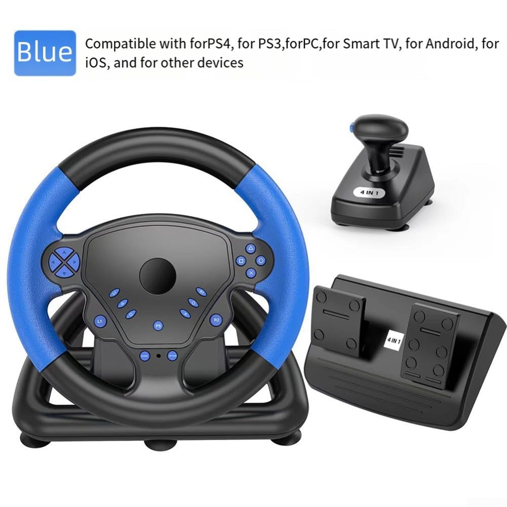 Volante da corsa wireless con controller ergonomico da gioco per PS4 PC Smart TV, materiale ABS (rosso)