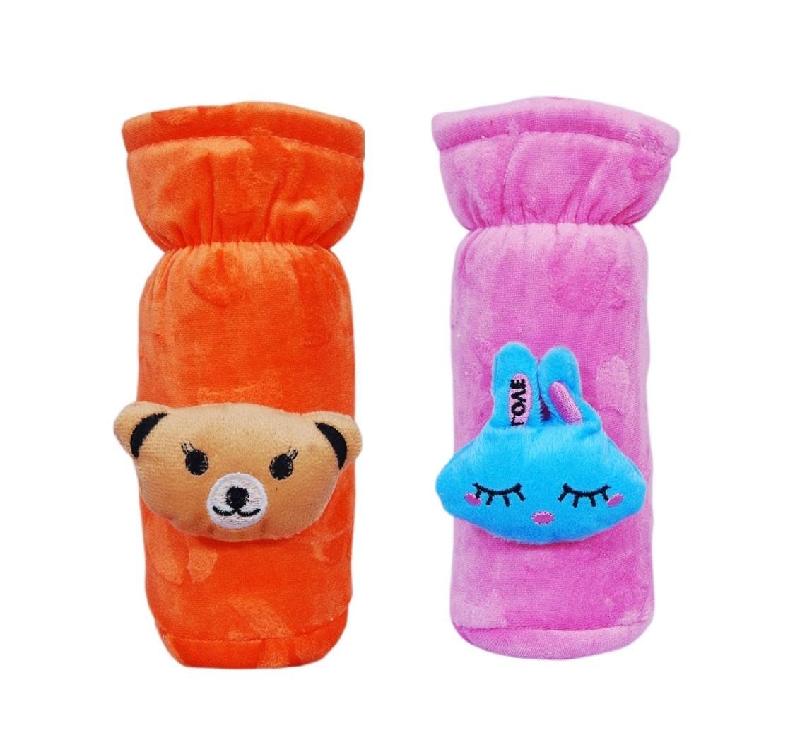 KIDS BASIC Soft & Durable Baby Feeding Bottle Cover with Easy to Hold Strap, Insulated Baby Milk Bottle Sleeve, Ideal for Travel & Daily Use, Orange & Pink, Pack of 2-image-29