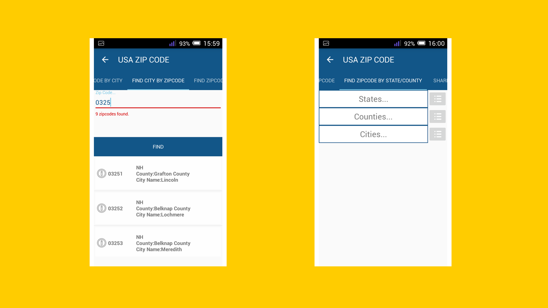 USA Zip/Area Code - App on Amazon Appstore