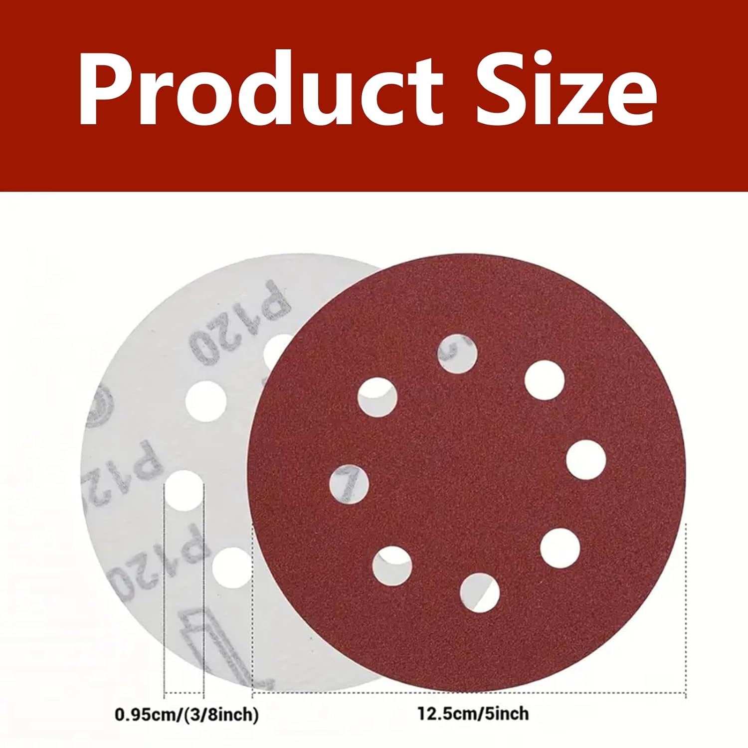 45PCS 5-Inch Sanding Discs – Assorted 9 Grits Hook & Loop Sandpaper for Woodworking, Metal Refinishing, Surface Smoothing & Paint Prep, Compatible with Power Sanders