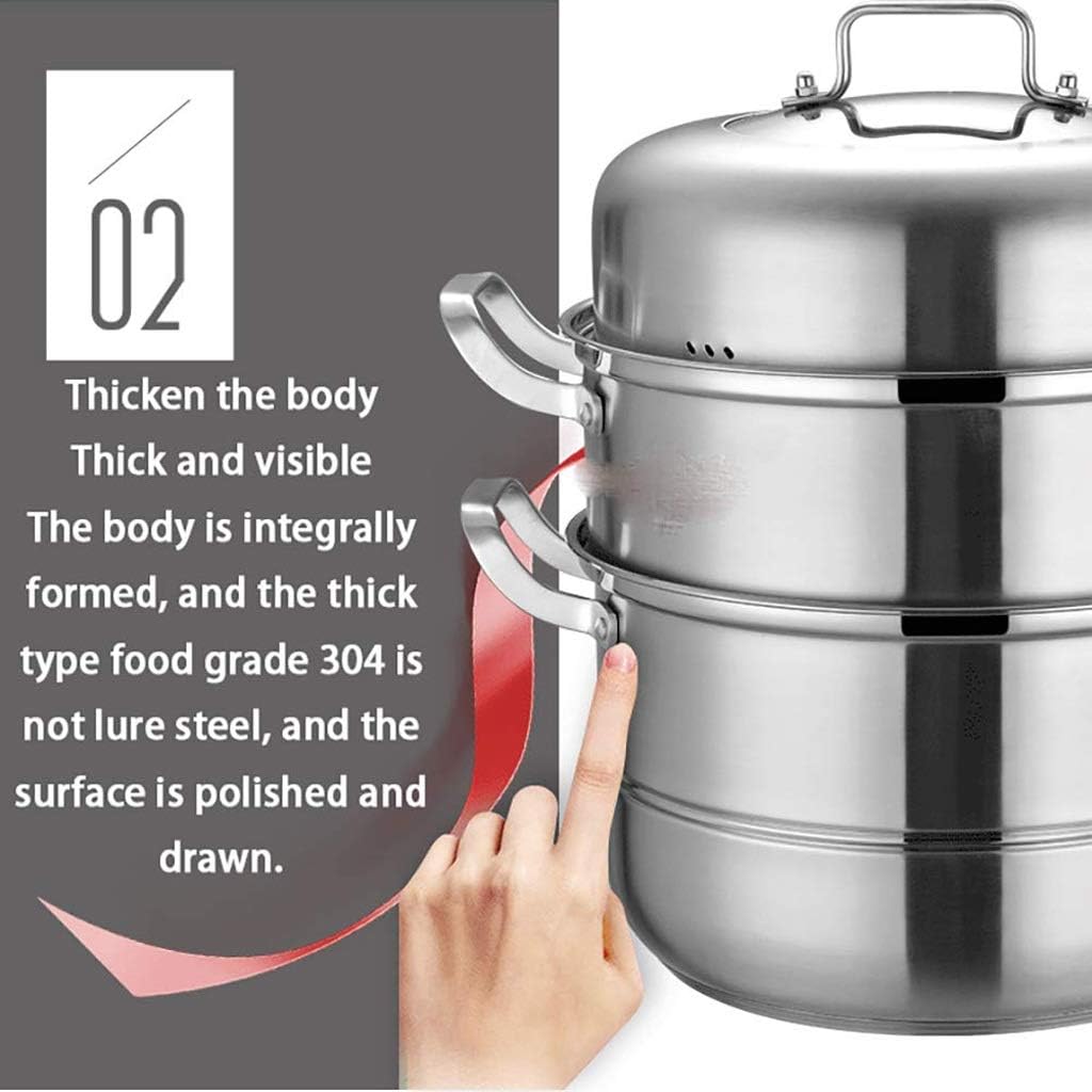 Food Steamer, Vegetable Steamer Tiered Stackable Baskets with Timer, Fast Heating Stainless Steel Digital(28cm)