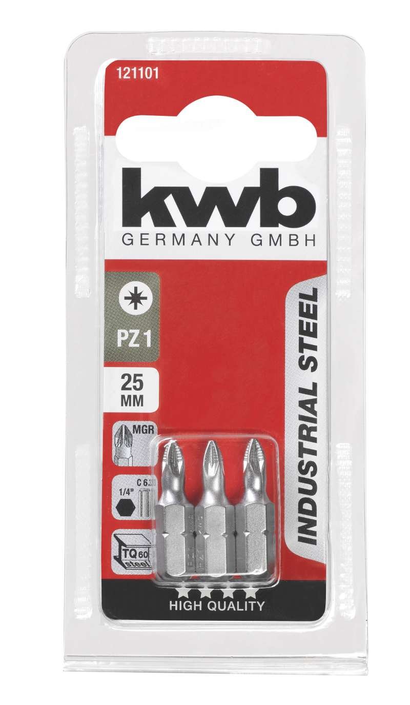 Kwb Bits Uç Seti 3 Parça Endüstriyel PZ 2 25 mm - 49121102