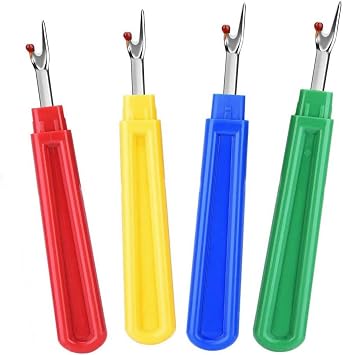 NiftyPlaza 4 Stitch Ripper Plastic Handle Thread Seam Ripper Cutter Remover Sewing Craft Assorted Color