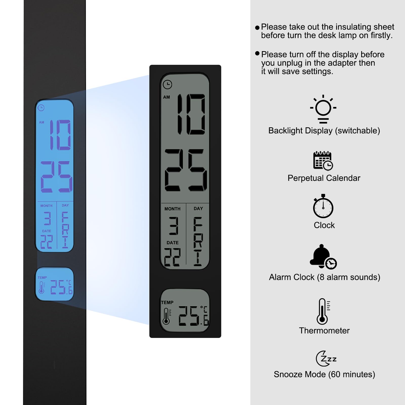 Lámpara de escritorio inteligente 10 en 1, luz de escritorio para Colleage Drom Room Office, lámpara de mesa con luz nocturna, lámpara para escritorio con cargador inalámbrico de 10 W, lámpara táctil 6