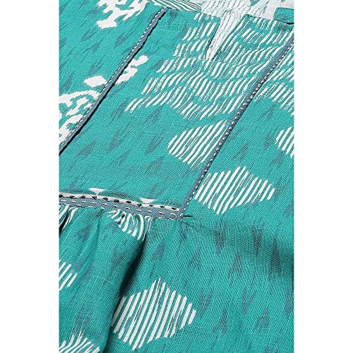 Image of BIBA Printed Band Collar Straight Fit Womens Kurta