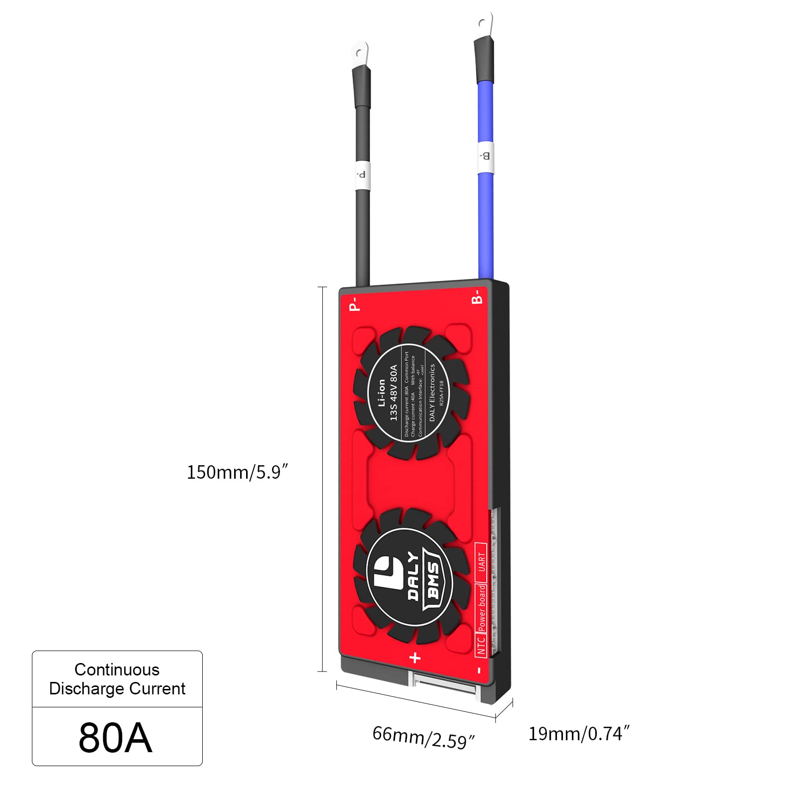 Amazon.com: DALY Smart BMS Li-ion 48V 13S 80A with UART