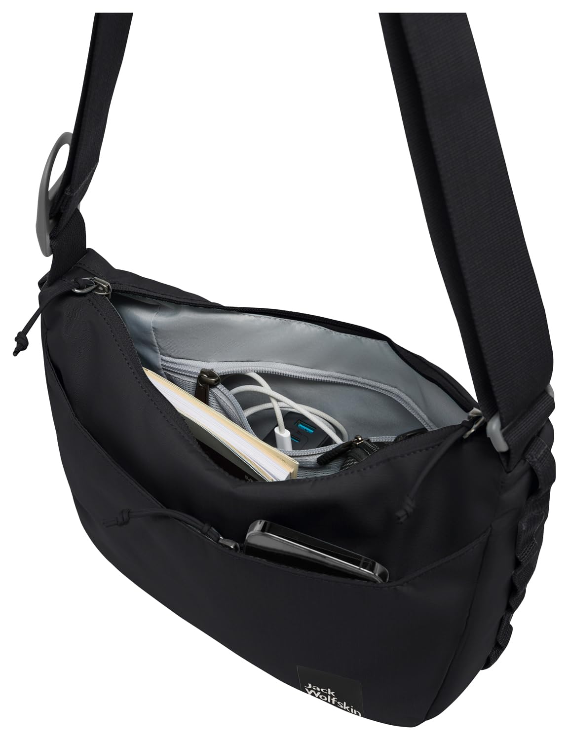 Jack Wolfskin Damska torba na ramię, czarna, czarny