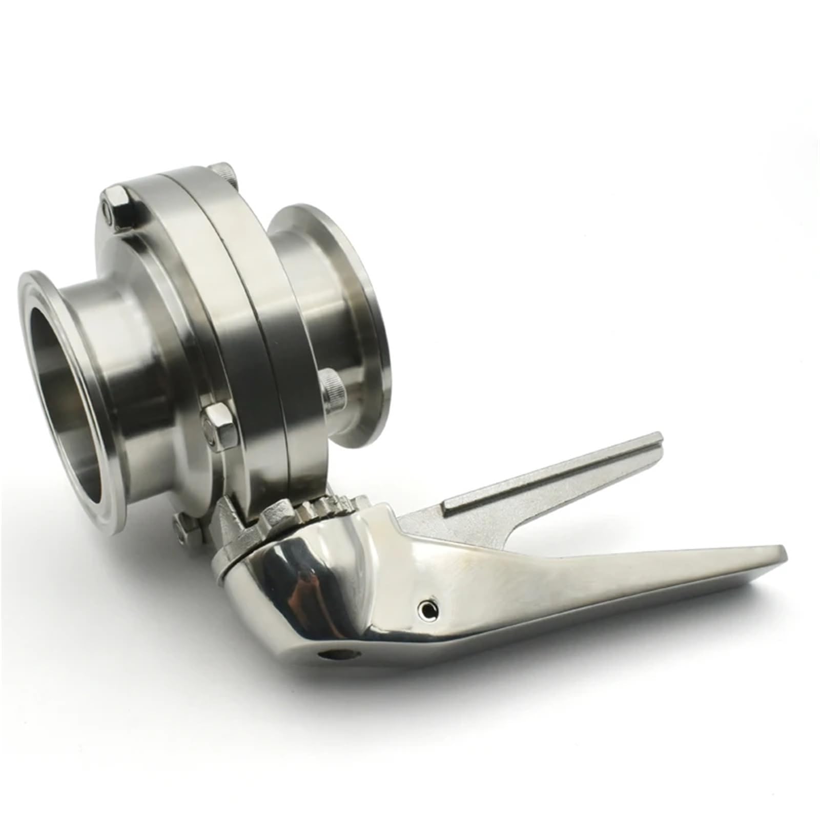 Valves Papillons Vanne papillon 3/4" 1" 1,5" 2" 3" 4" en acier inoxydable 304 avec déclencheur et contrôle de débit(25mm Ferrule 50.5)