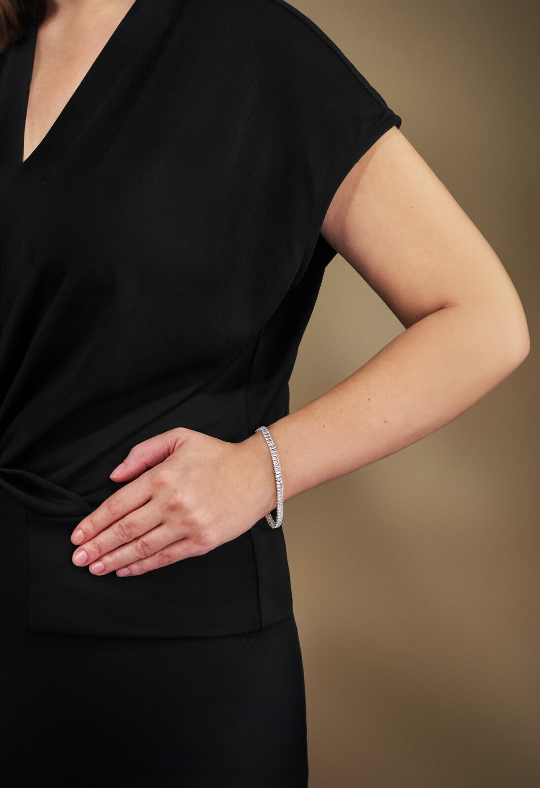 Schöner-SD Tennisarmband Zirkonia eckig 925 Silber Armband