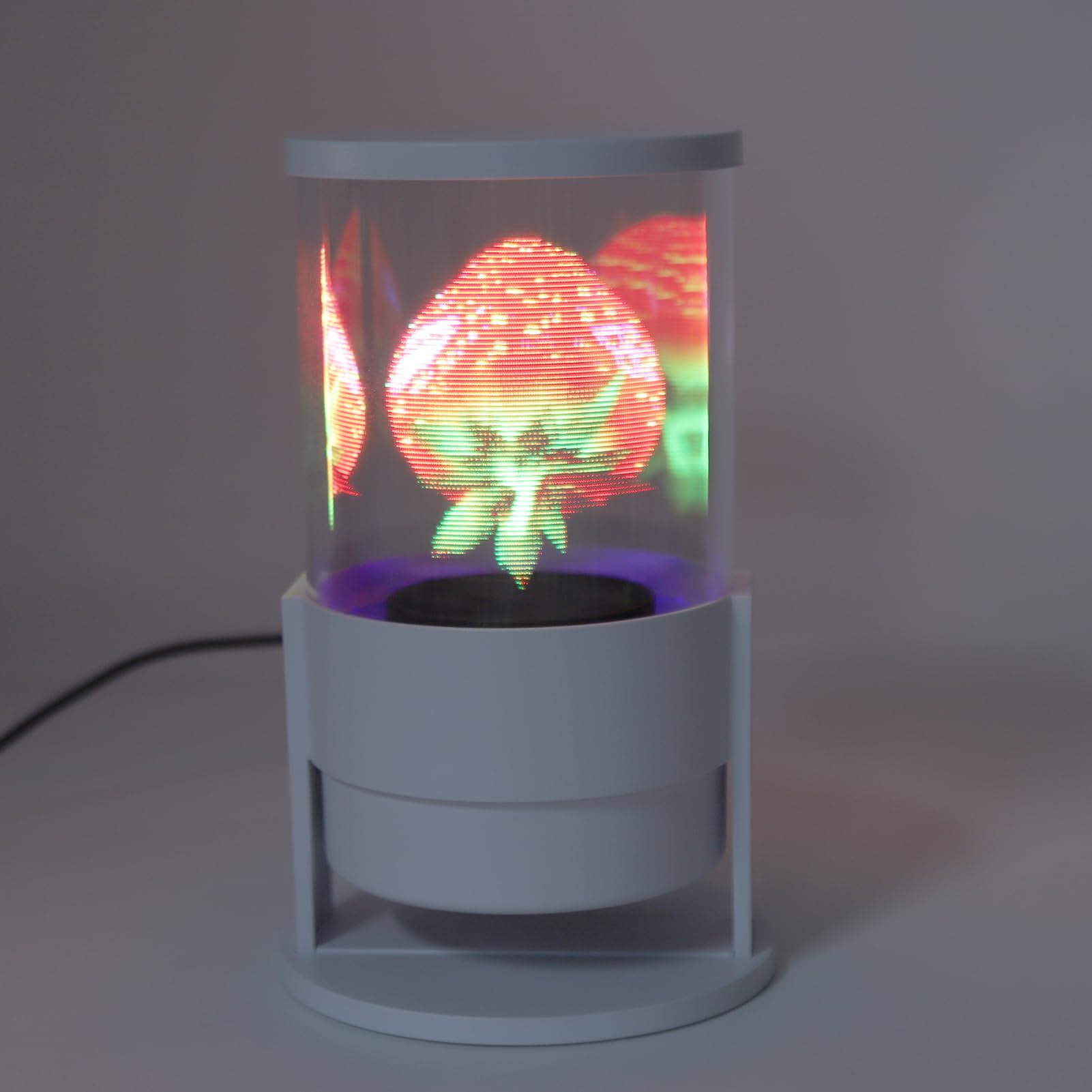 Lazmin112 3D Hologram Fan, LED Fanor Projector, 1608 HD Lampki, Projektor Holograficzny z Głośnikiem Aplikacji Wi -Fi, Przenośny Projekt na Targi, Wystawy, Festiwale i Wydarzenia