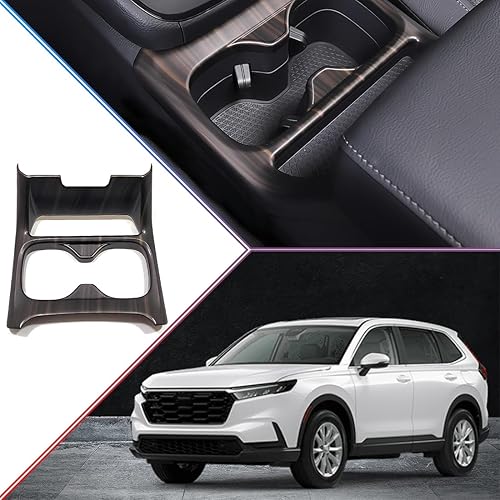 Miniatura 5 de Para Honda CRV CR-V 2023 2024 2025 Consolas centrales de grano de madera ABS, portavasos, cubierta de panel, accesorios interiores (1 unidad)