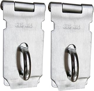 Uonlytech Staple Padlock 2 Pcs Hasp Lock Padlock Hasp Padlock Hasp Door Clasp Door Latch Buckle Silver Lock Card Stainless Steel Hasp and Staple Door Hasp Lock Plate Hasp