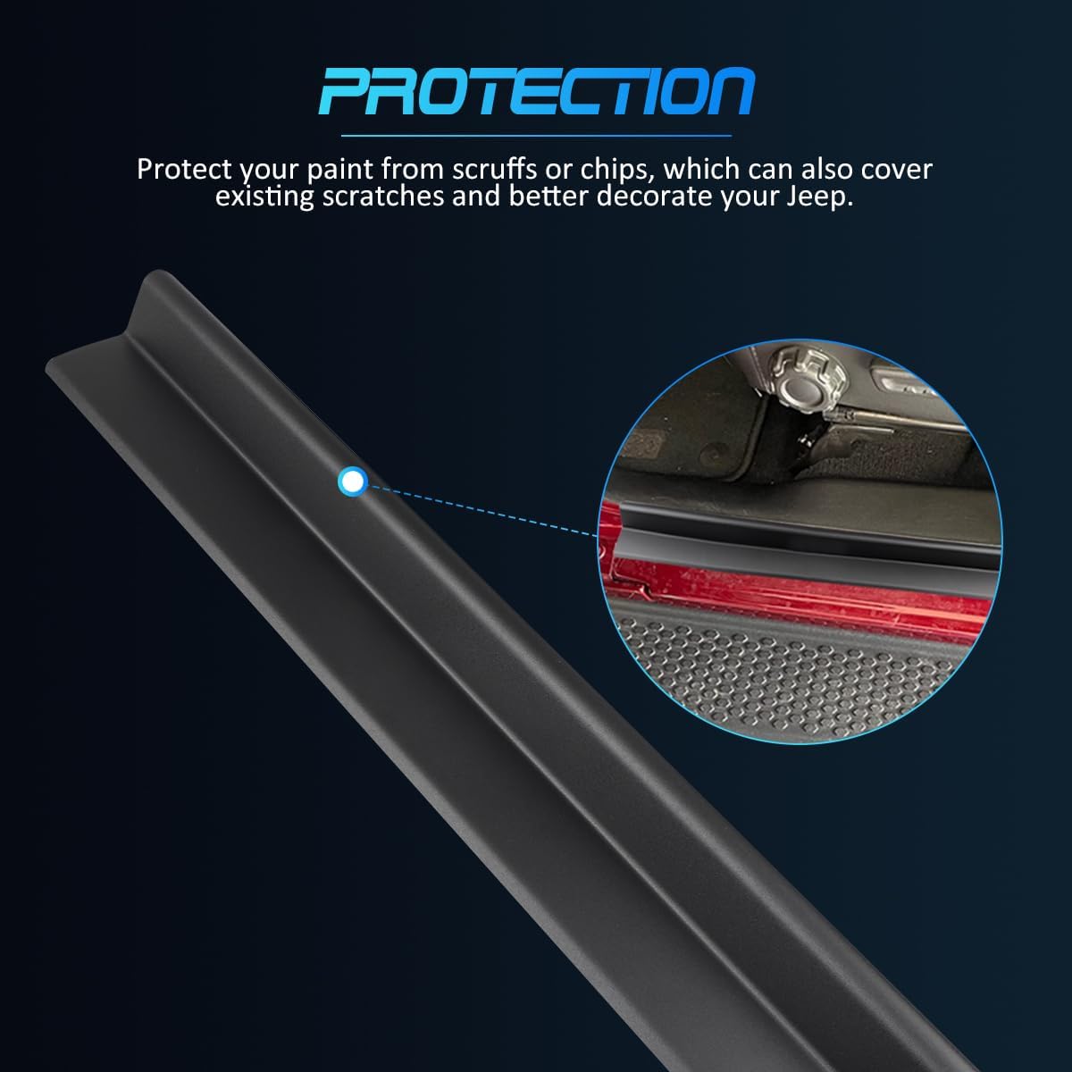 Door Sill Guards Kit, Door Sill Protector Compatible with 2007-2018 Jeep Wrangler JK Unlimited JKU 4-Door Accessories (4pcs Set)