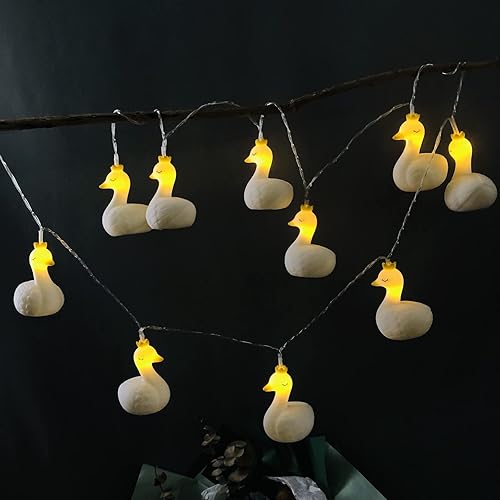 Encantadora cadena de luces de cisne con forma de cisne, luz de noche, funciona con pilas, para fiesta, niños, dormitorio, cumpleaños, decoración de