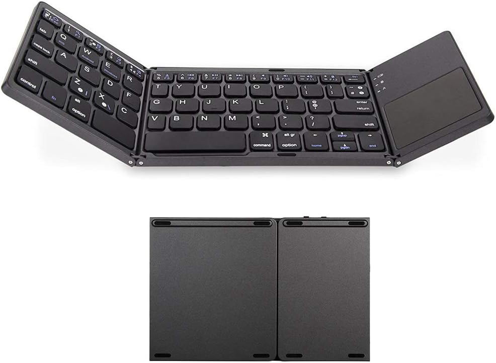 Amazon ism 折りたたみ式 Bluetooth キーボード 3つ折り タッチパッド搭載 超薄型 小型 Windows