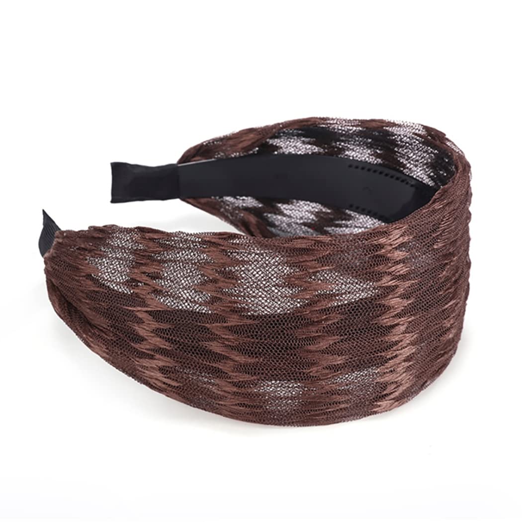 Serre-tête femme large en dentelle, bandeau uni, accessoire cheveux léger et agréable à porter, assorti à de nombreuses tenues, couleurs de cheveux et coiffures, pour le quotidien et les soirées