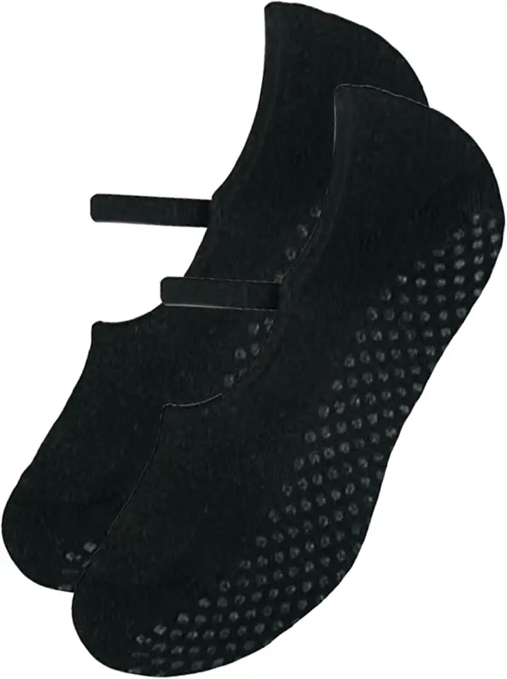 Meia Sapatilha Antiderrapante Feminina Confortável Yoga Pilates Adulto, Preto, 34-39