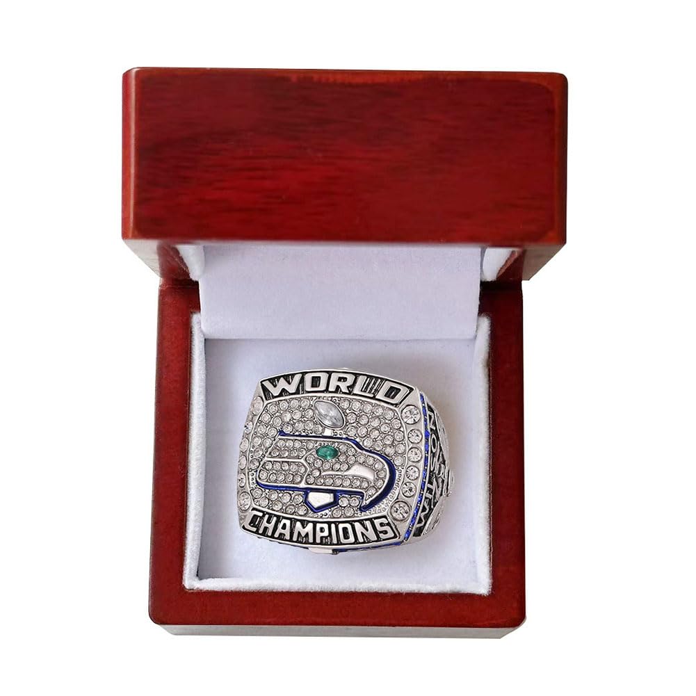 2013 Seahawks Championship Ringe Mit Holzbox National Football Champion Ring Rugby Schmuck Kollektion Sport Gewinner Award Preis Geschenke Für Fans