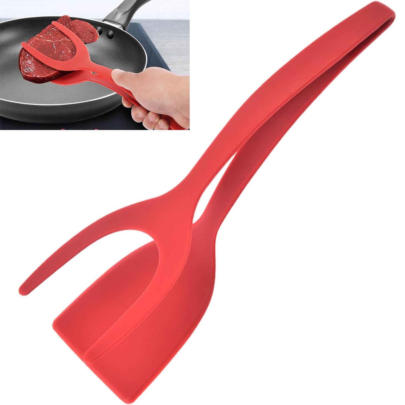 Amazon.com: 2 in 1 Grip and Flip Spatula Tongs Egg Flipper Tong
