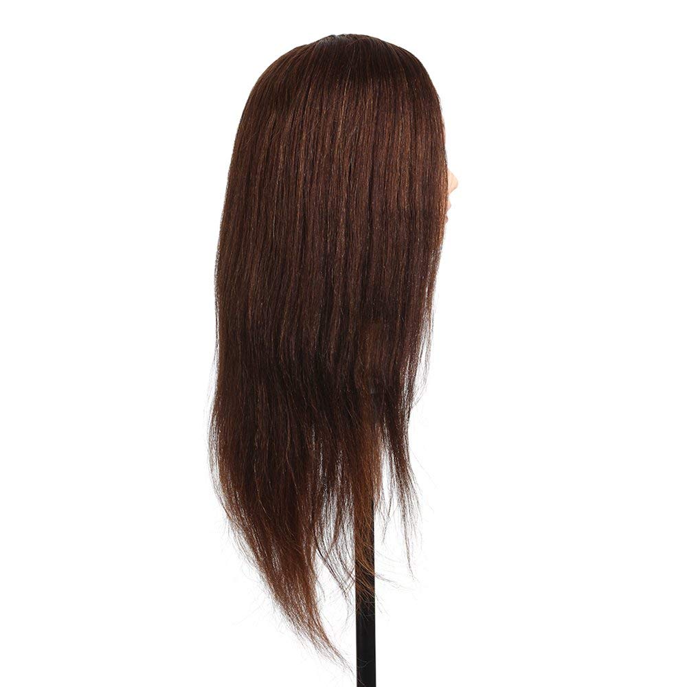 IAS100% Real Human Hair Training Head Hair Practice Manikin Head Hairdressing Dummy Salon Head 1