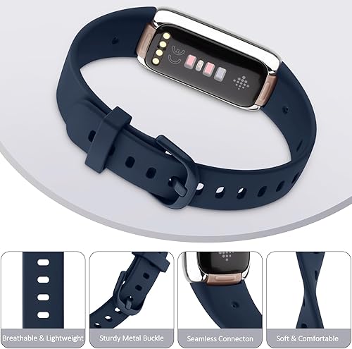 Miniatura 2 de Tobfit Paquete de 6 correas compatibles con Fitbit Luxe para mujeres y hombres, correa de reloj flexible de silicona deportiva de repuesto para