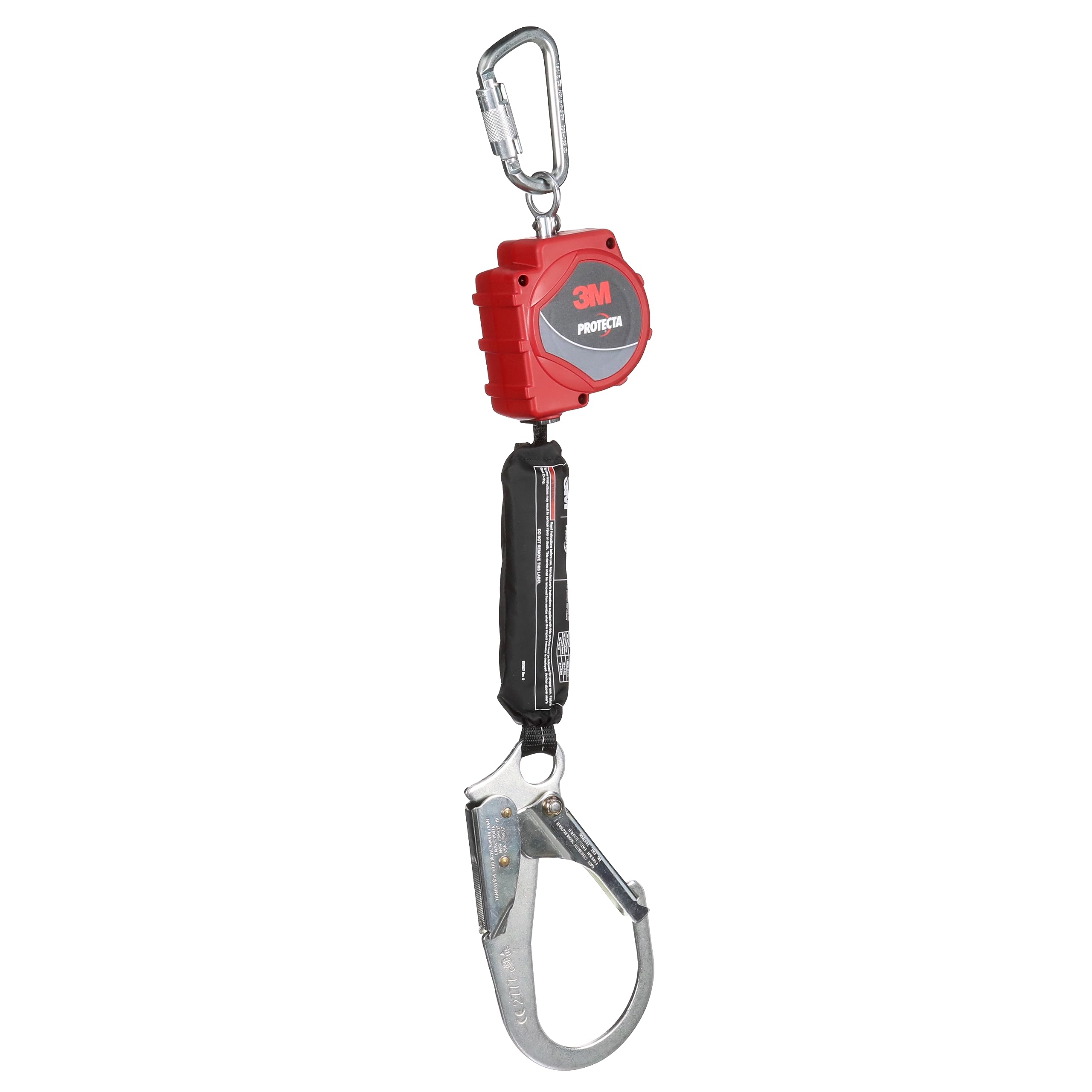 3M™ Protecta® Línea salvavidas autorretráctil con mosquetón 3100515, red, gancho de barra de refuerzo de acero, 11 pies