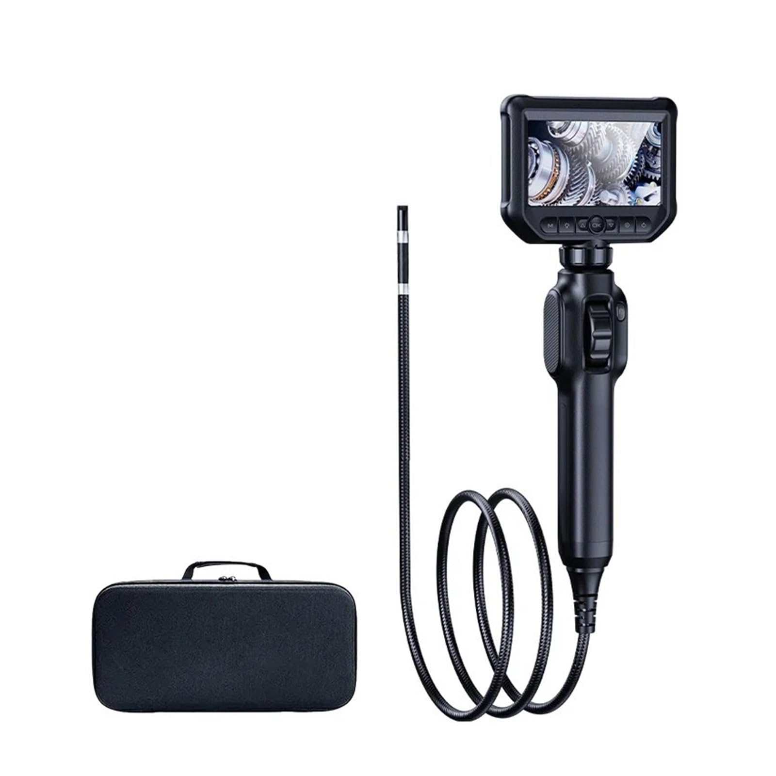 Przemysłowa Kamera Endoskopowa 2MP Z Ekranem IPS 4,3 Cala Obrót O 360 Stopni Inspekcyjna Boroskop Do Rur Samochodowych WyraźNa Jakość Obrazu(100cm,8mm 4.3inch IPS)