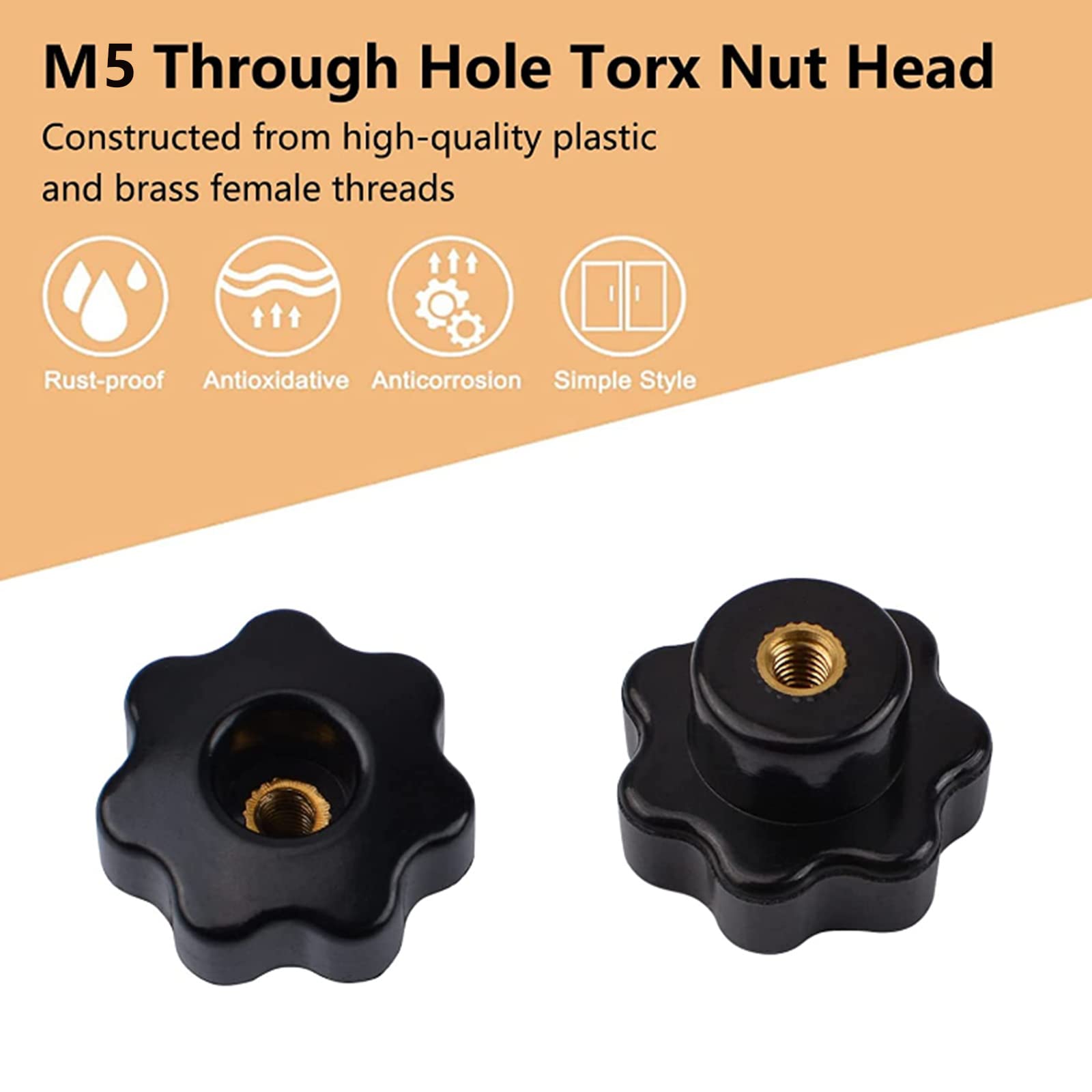 MOROBOR Lot De 12 Boutons à Trou Traversant M4 En Plastique