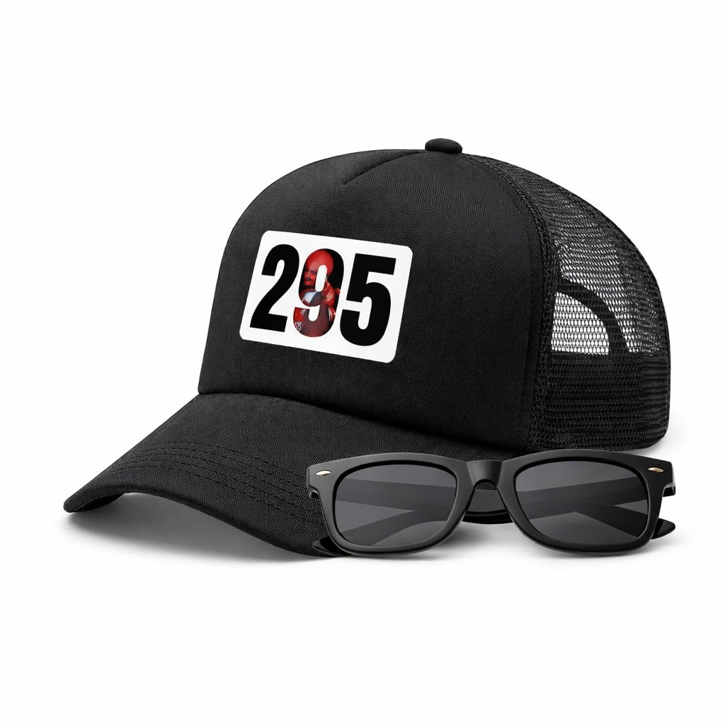 fasam Men Women Graphic Print Trucker Cap with Black Sunglasses Combo | Stylish Number Design Baseball Cap | Casual Outdoor Fashion Cap-Pack of 2-picture-21